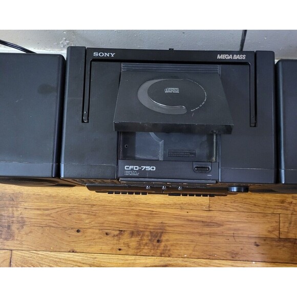 Sony CFD-750 Boombox CD Cassette Radio AM/FM Mega Bass Very Rare-For Repair/Part - Picture 7 of 10